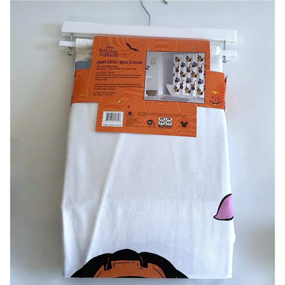 Disney Winnie the Pooh Halloween Shower Curtain  Tigger Eeyore Piglet 72x72 NEW